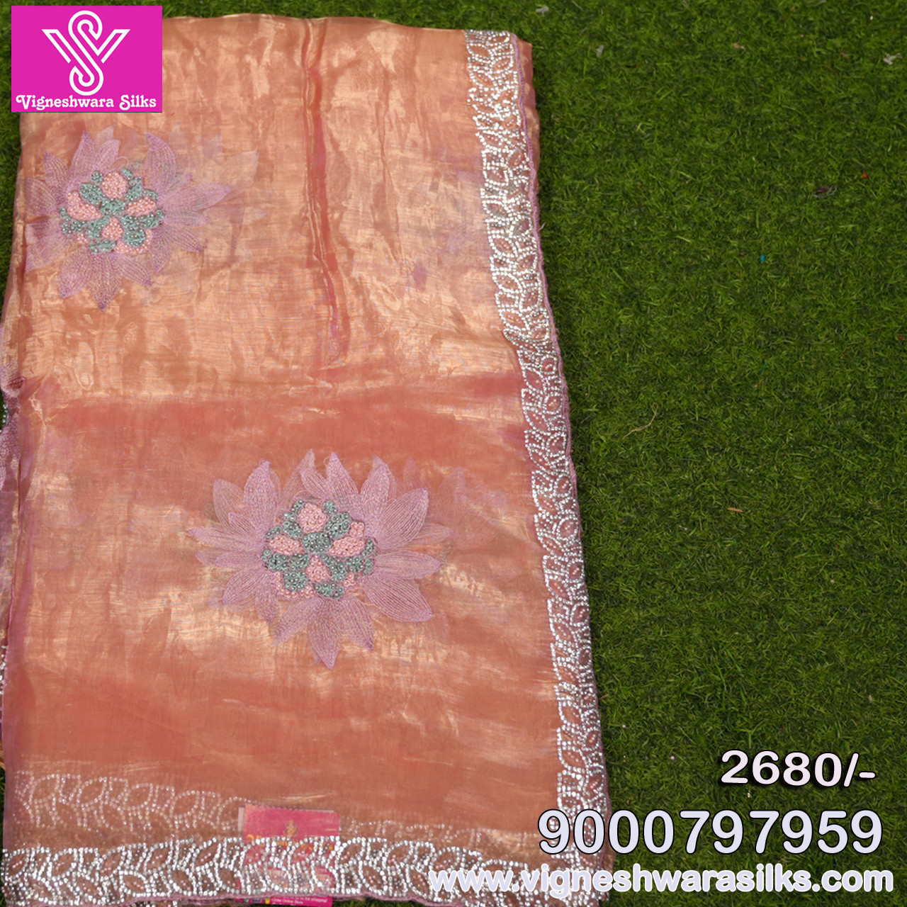 Tissue work sarees VS TS0015