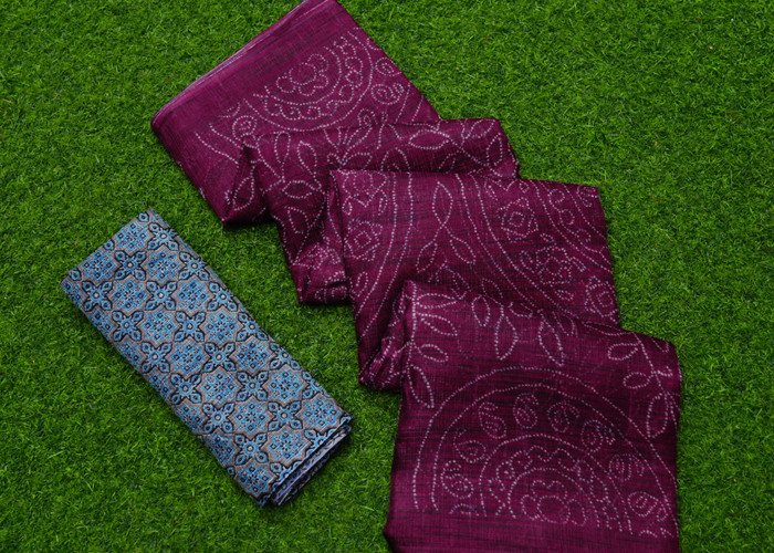 Border Less bhagalpur silk saree VS BS006