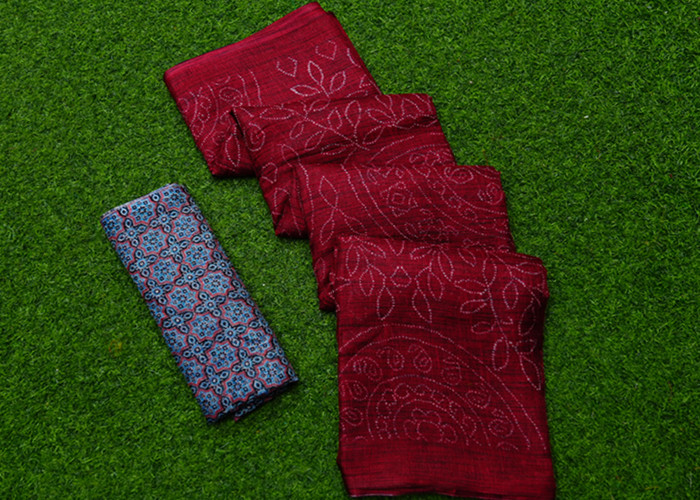 Border Less bhagalpur silk saree VS BS002