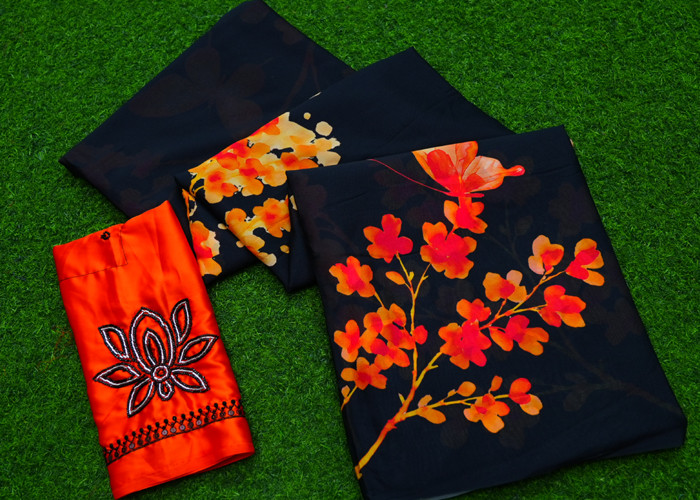 Crape Georgette Sarees VS GS002