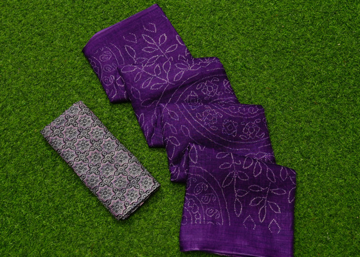 Border Less bhagalpur silk saree VS BS005