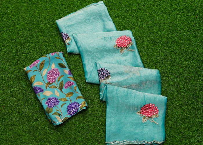 Shimmer Chiffon sarees VS CS0024