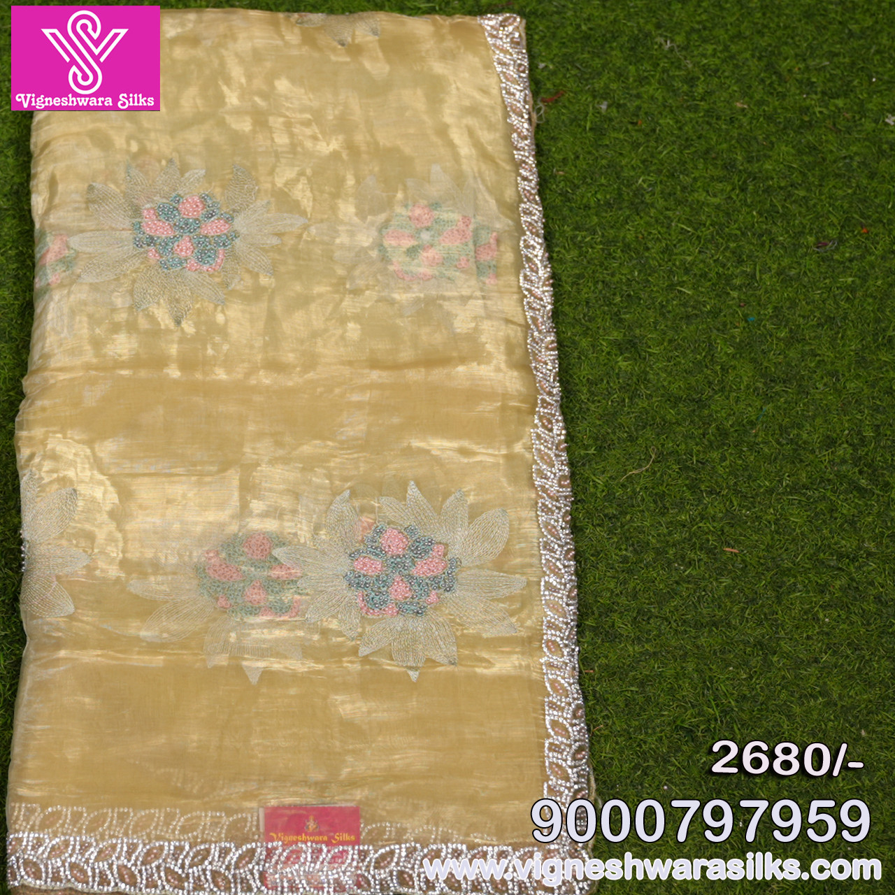 Tissue work sarees VS TS0016